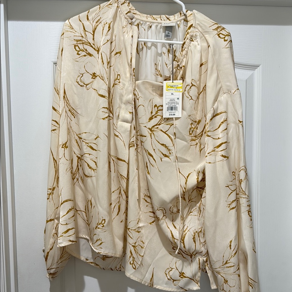 Floral Cream Blouse NWT